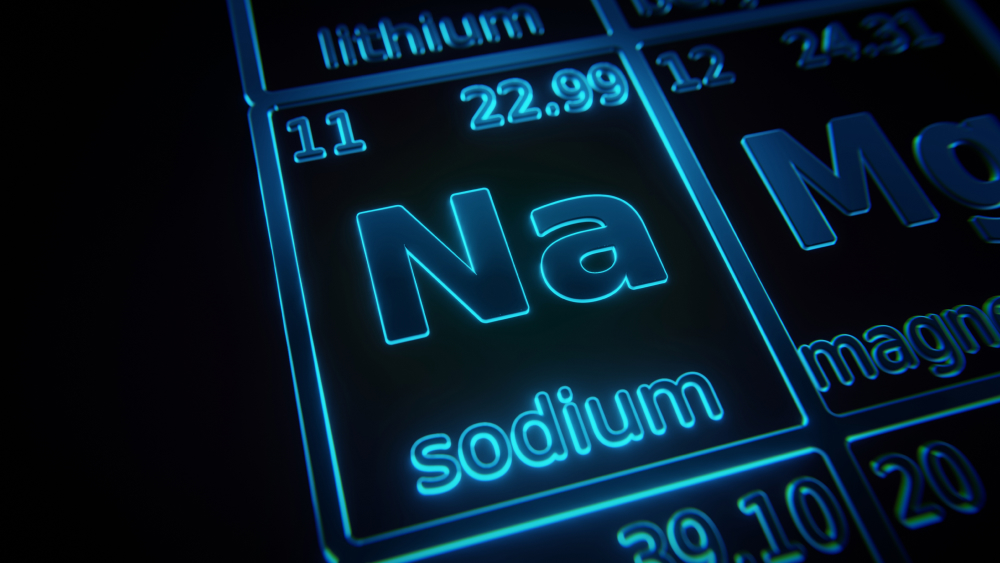 Darstellung von Natrium im Periodensystem.