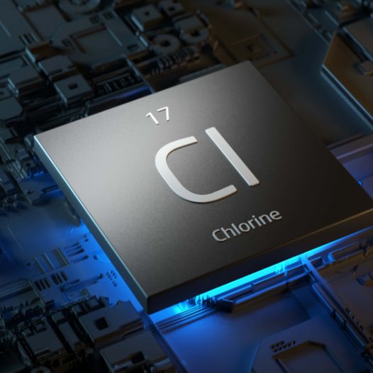 Das Element Chlor im Periodensystem.