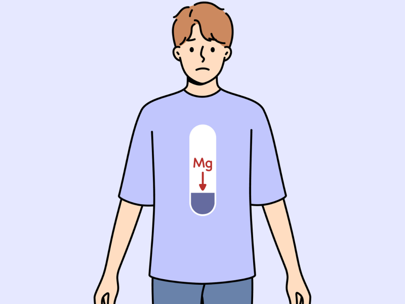 Illustration eines Mannes mit Magnesiummangel